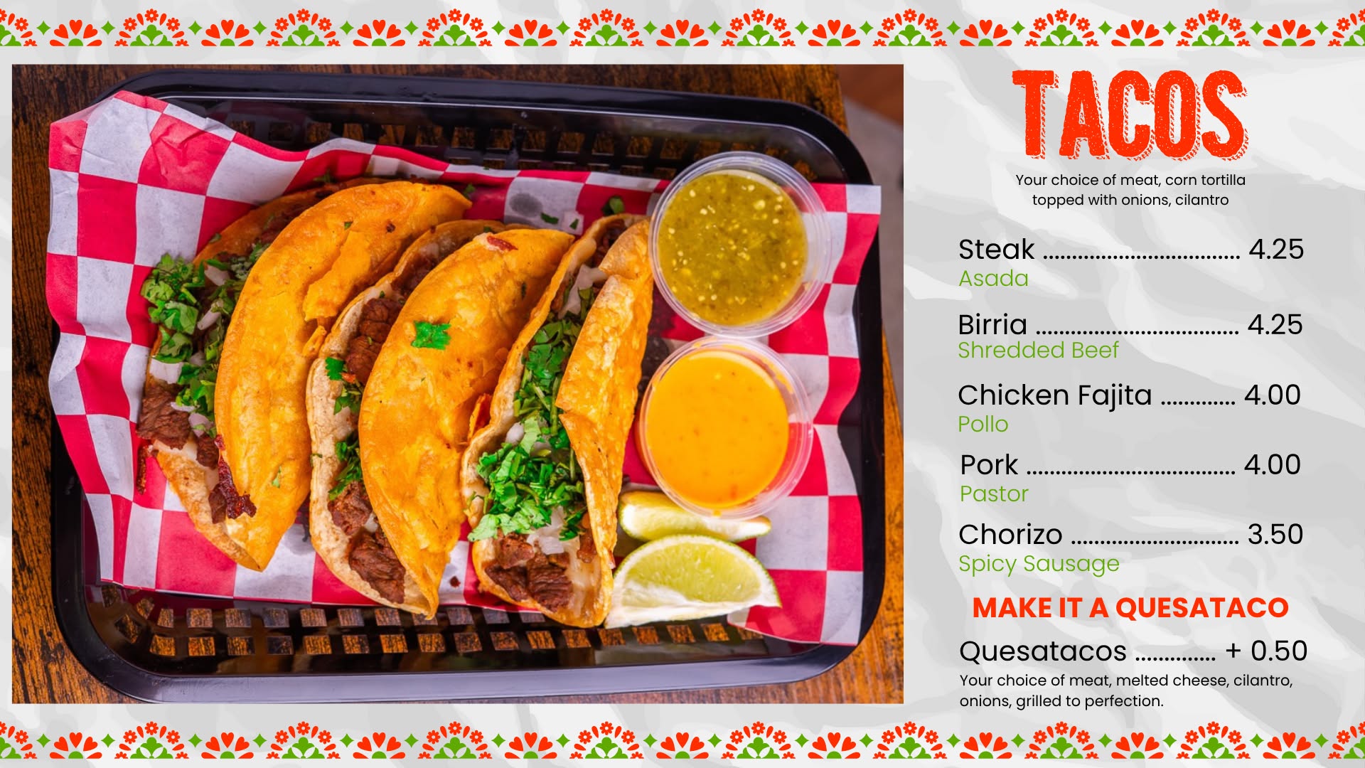Our Menu