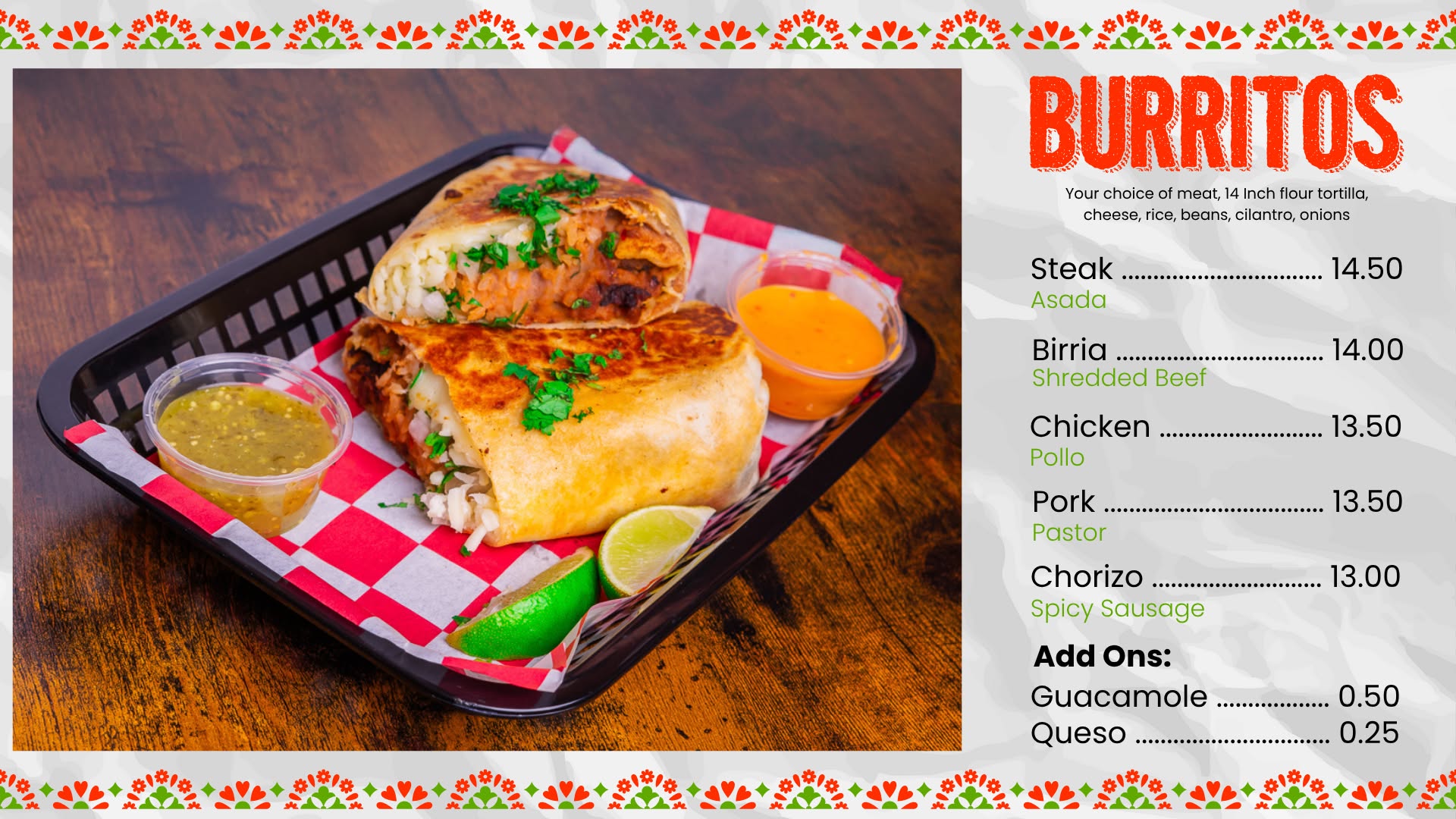 Our Menu