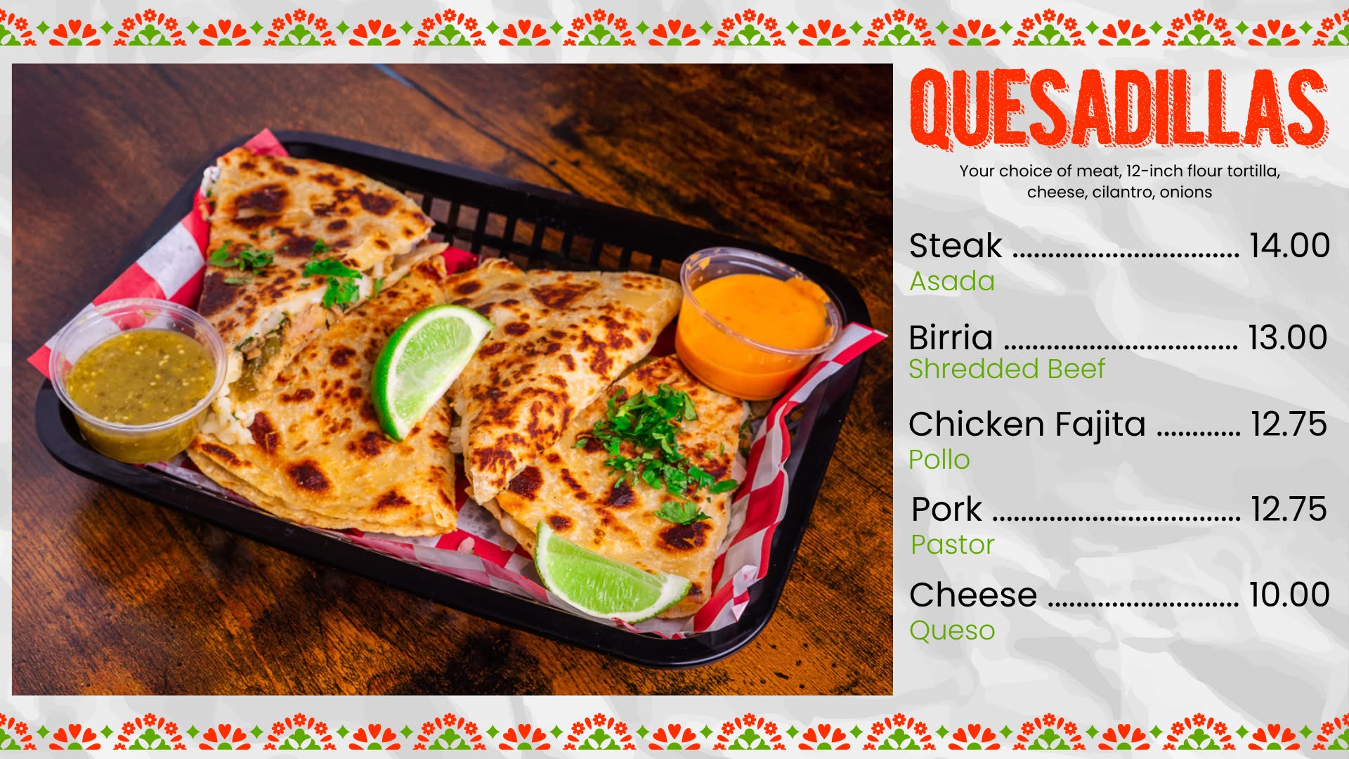 Our Menu